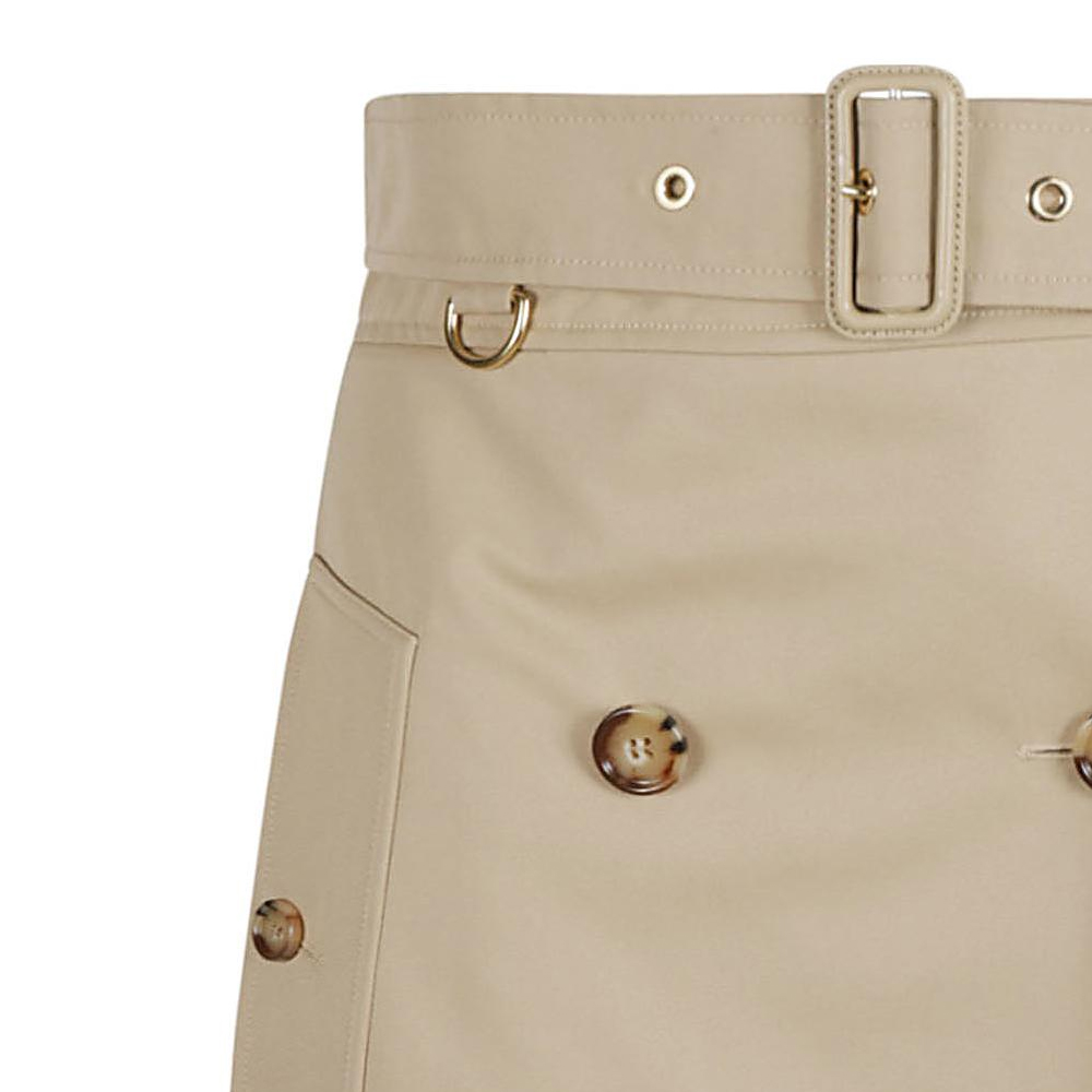 Shop (W) Burberry 卡其色雙排扣腰帶短款休閒裙 80650751