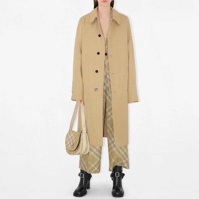 (W) Abrigo Casual Burberry Caqui de Manga Larga con Botonadura Simple. 80808161 Shop (W) Abrigo Casual Burberry Caqui de Manga Larga con Botonadura Simple. 80808161