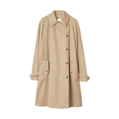 (Women) Burberry Khaki SS23 Single-Breasted Drawstring Long Sleeve Coat. 80657861