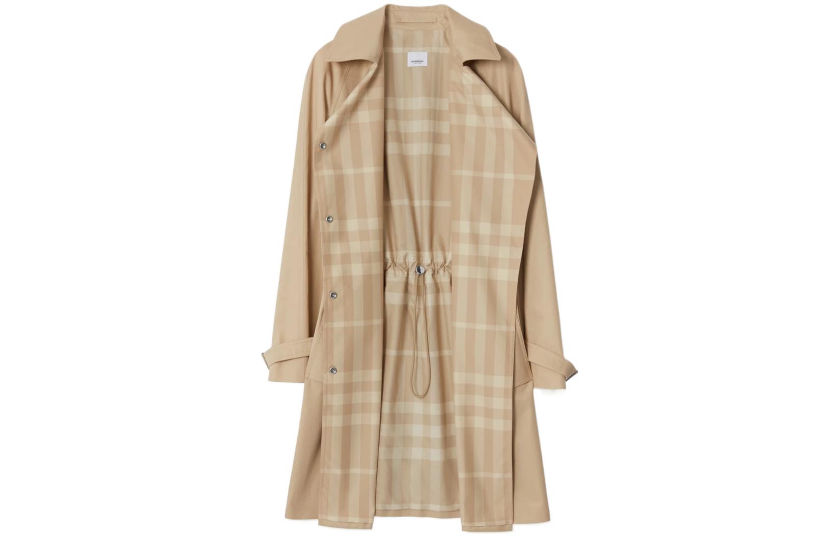 (Women) Burberry  Khaki SS23 Single-Breasted Drawstring Long Sleeve Coat. 80657861 圖 3