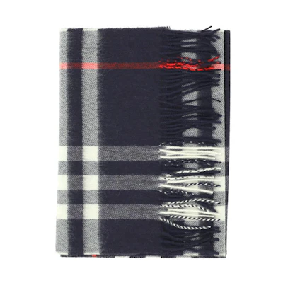 (Women) Burberry Knitted Warm Check Scarf with Tassels in Grey. 8015542CSA1222