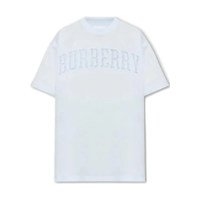 (Women) Burberry Letter Logo Cutout Crewneck Tee Light Blue SS23 Oversized Fit. 80700061