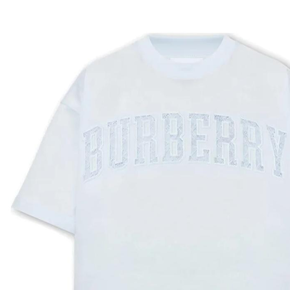 (Women) Burberry  Letter Logo Cutout Crewneck Tee Light Blue SS23 Oversized Fit. 80700061 圖 3