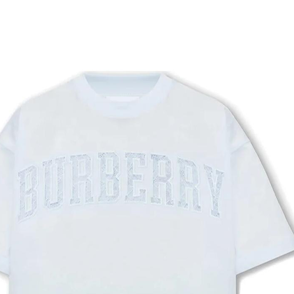 (Women) Burberry  Letter Logo Cutout Crewneck Tee Light Blue SS23 Oversized Fit. 80700061 圖 7