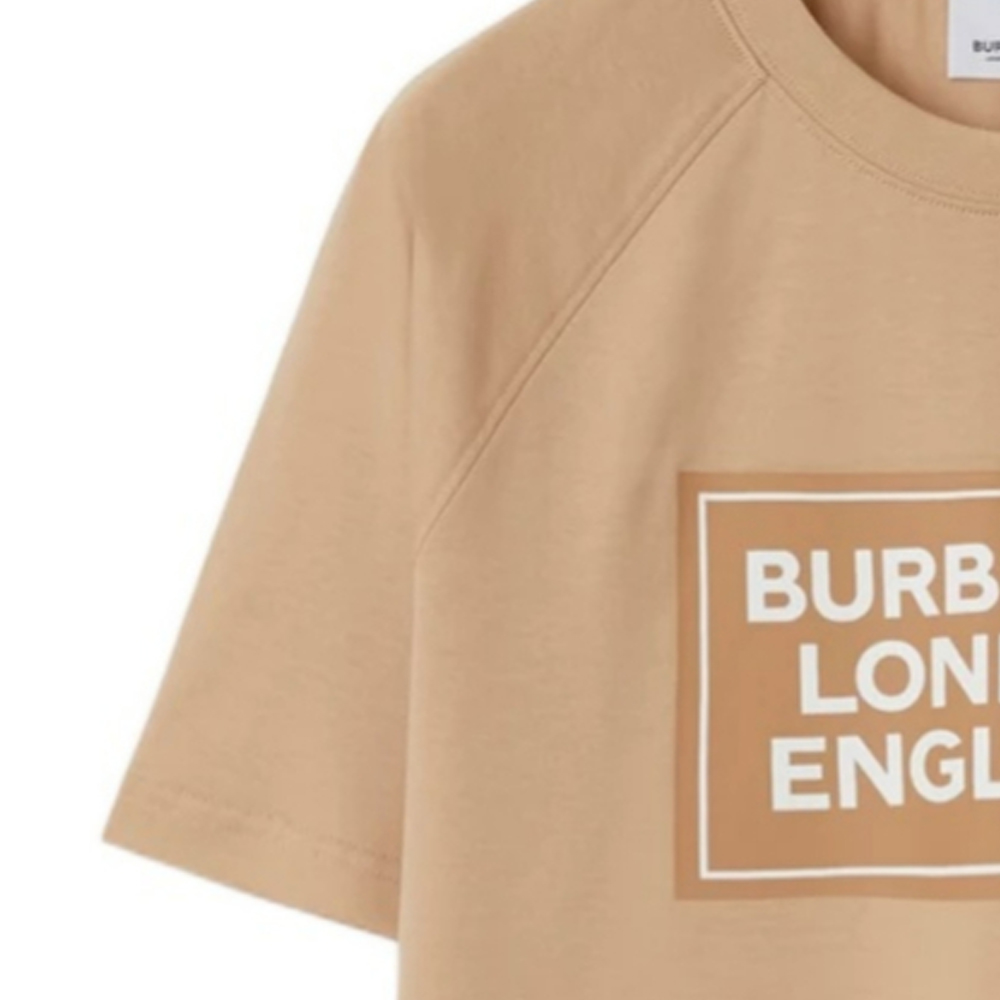 (Women) Burberry  Letter Logo Print Raglan Sleeve T-Shirt Soft Yellow-Brown SS24 80843501 圖 6
