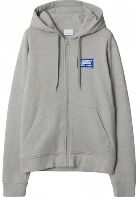 (Women) Burberry Letter Logo Zip-Up Hoodie in Light Gray. 80847661 Buy (Women) Burberry Letter Logo Zip-Up Hoodie in Light Gray. 80847661
