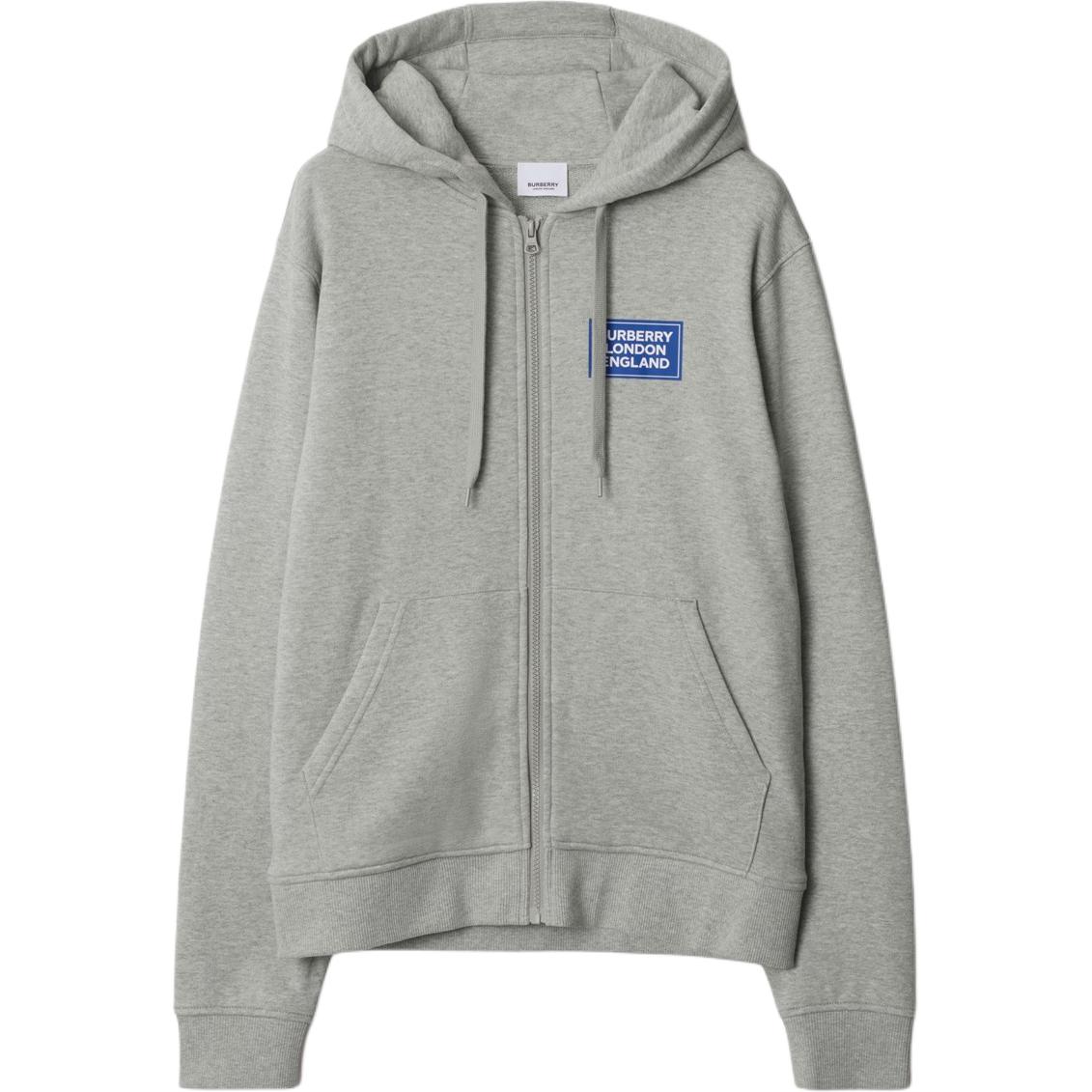 (Women) Burberry  Letter Logo Zip-Up Hoodie in Light Gray. 80847661 圖 2