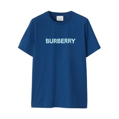 (Women) Burberry Letter Print Crewneck T-Shirt Deep Navy Blue SS23. 80675301