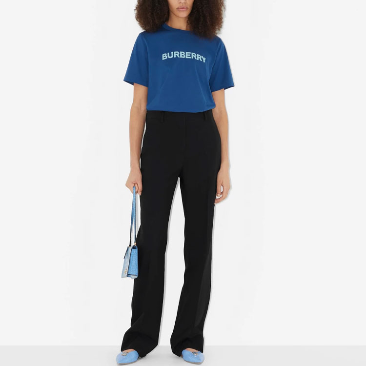 (Women) Burberry  Letter Print Crewneck T-Shirt Deep Navy Blue SS23. 80675301 圖 3