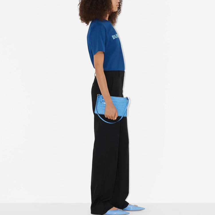 (Women) Burberry  Letter Print Crewneck T-Shirt Deep Navy Blue SS23. 80675301 圖 5