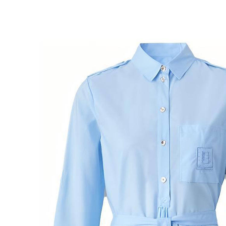 (Women) Burberry  Light Blue Belted Midi Shirt Dress Long Sleeve 80529351 圖 3