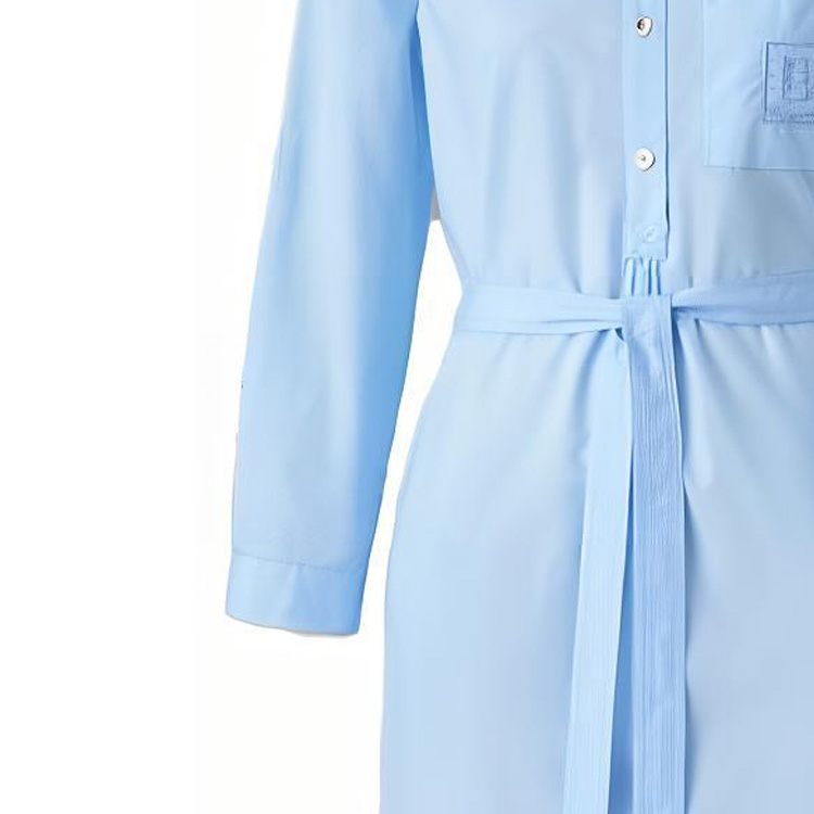 (Women) Burberry  Light Blue Belted Midi Shirt Dress Long Sleeve 80529351 圖 5