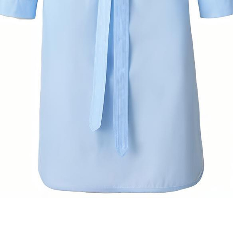 (Women) Burberry  Light Blue Belted Midi Shirt Dress Long Sleeve 80529351 圖 7