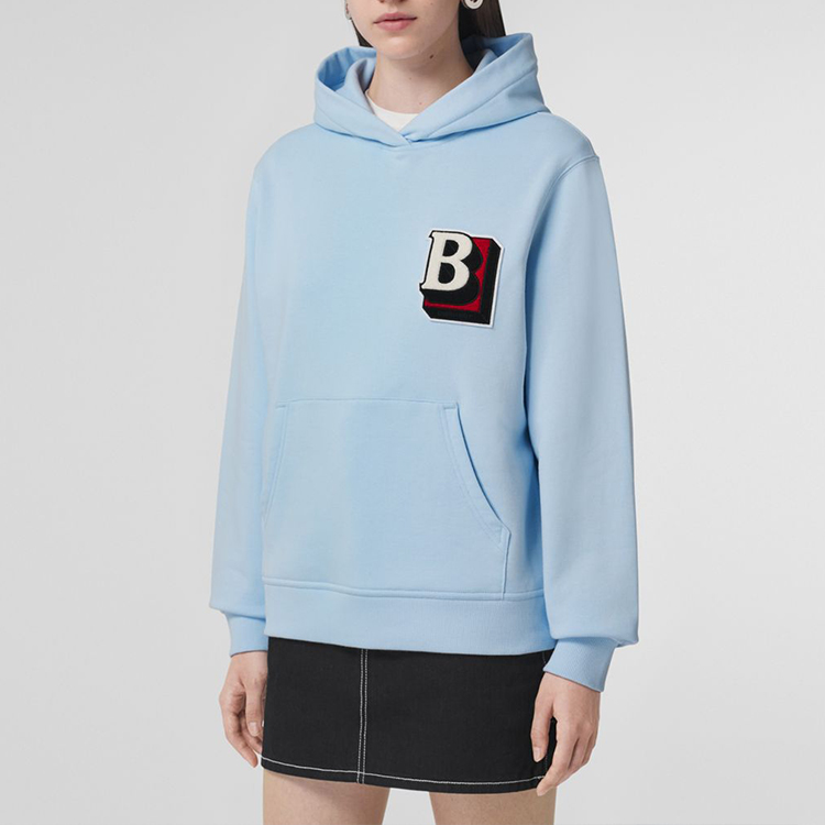 (Women) Burberry  Light Blue Cotton Hoodie with Letter Pattern. 80509441 圖 4