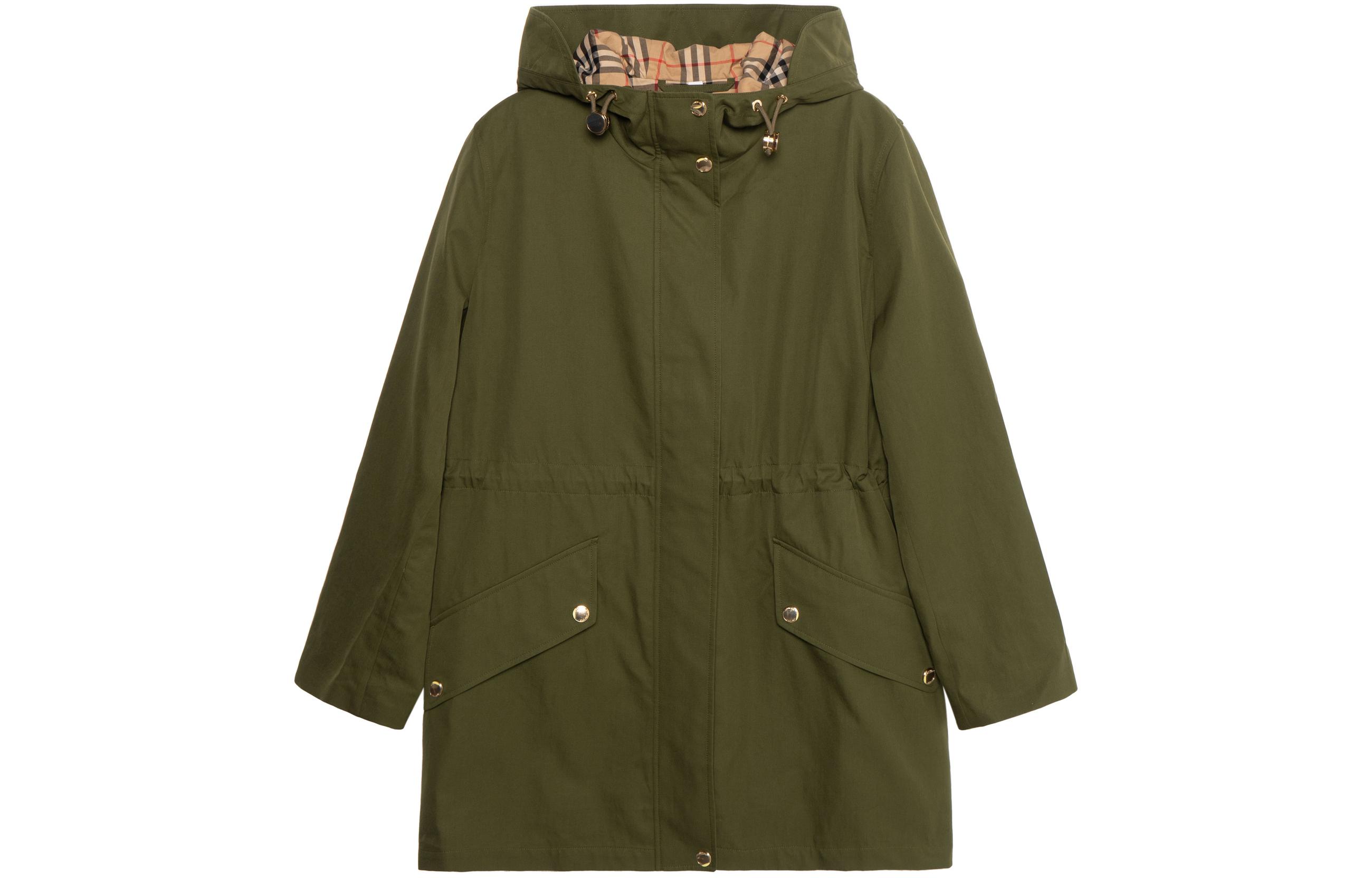 (Women) Burberry  Lightweight Hooded Parka Military Green SS22. 80543311