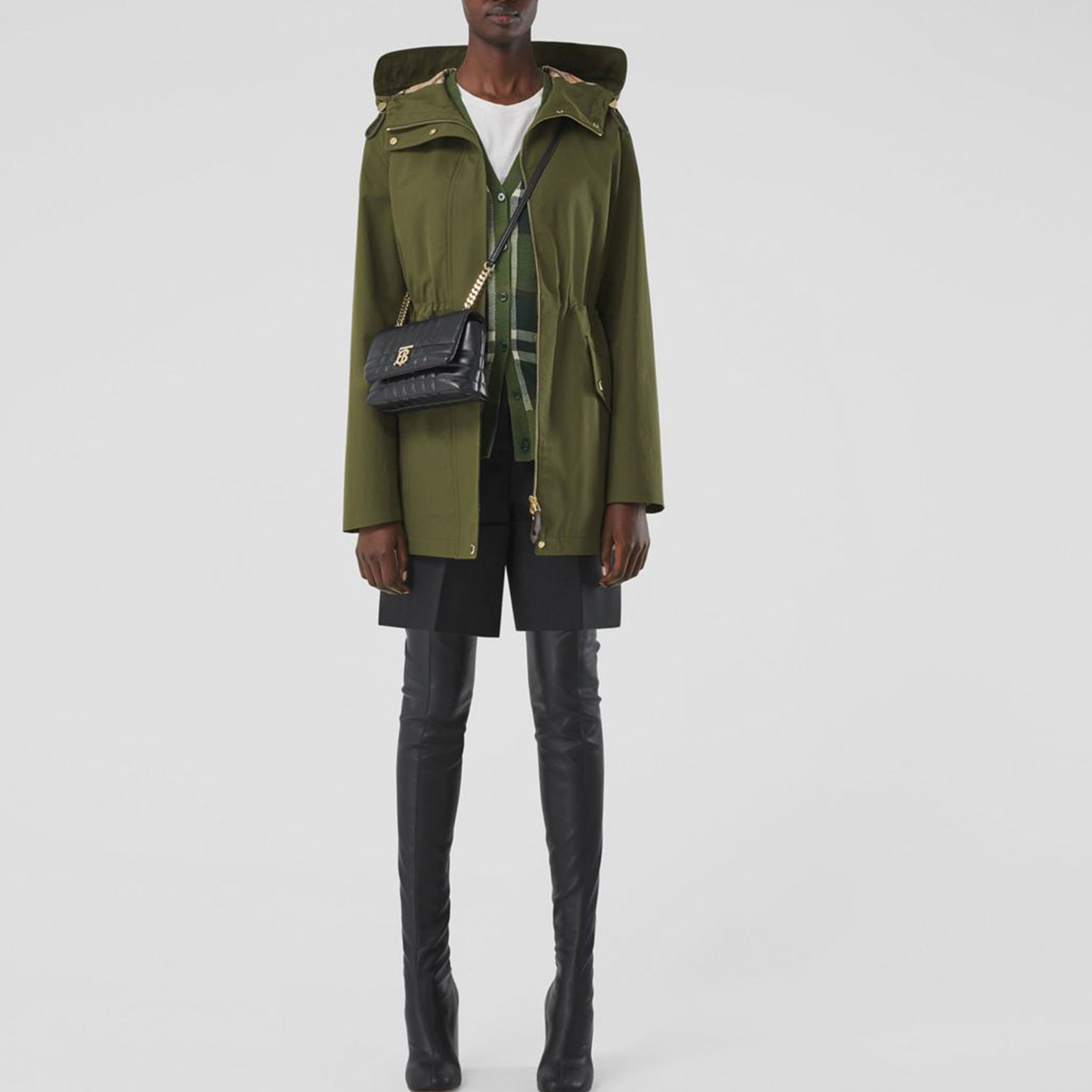 (Women) Burberry  Lightweight Hooded Parka Military Green SS22. 80543311 圖 4