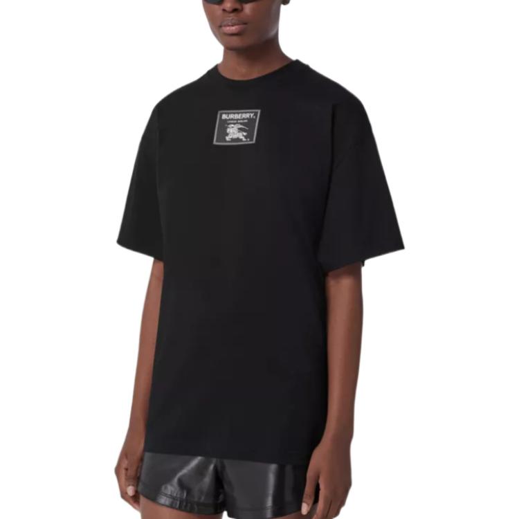 Lookbook (Women) Burberry  Logo Badge Crew Neck Short Sleeve Tee Black FW22 80634771
