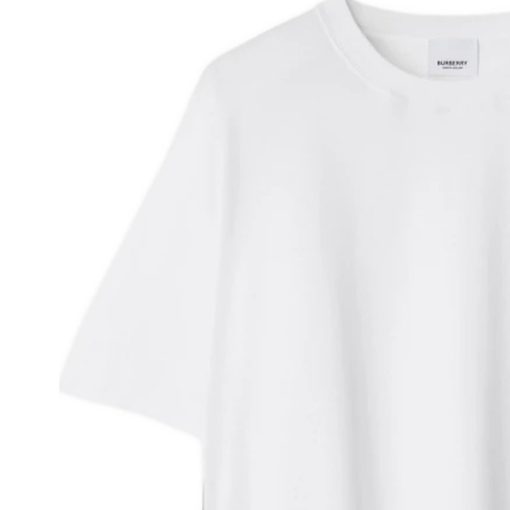 Details for (W) Burberry Logo Check Crewneck Oversized T-Shirt Putih SS24. 80851111