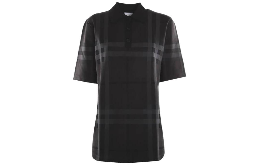 (Women) Burberry  Logo Check Short Sleeve Polo Shirt - Black 80413241 圖 2