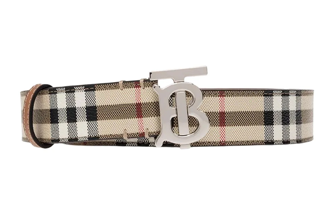 (Women) Burberry  Logo Pattern Polyurethane Belt Multicolor 3cm Width. 8070411A1367