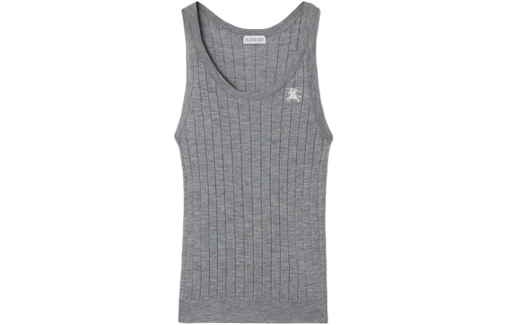 (Women) Burberry  Logo Print Casual Tank Top Gray. 80808911