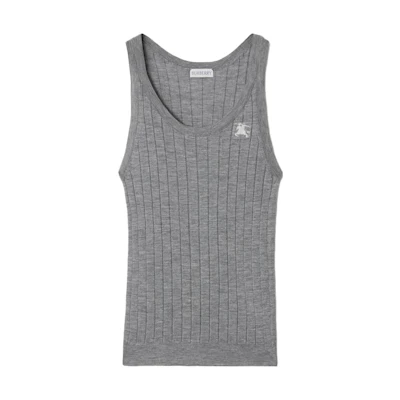 (Women) Burberry Logo Print Casual Tank Top Gray. 80808911