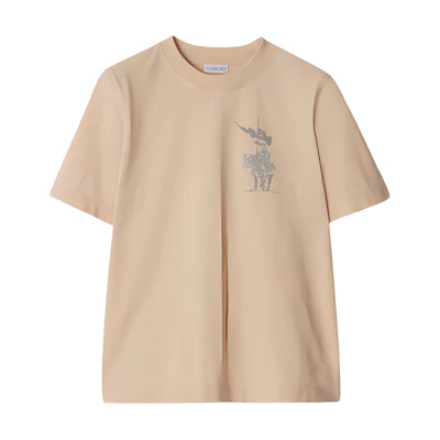 (Women) Burberry Logo Print Crew Neck Short Sleeve T-Shirt in Brown. 81047091