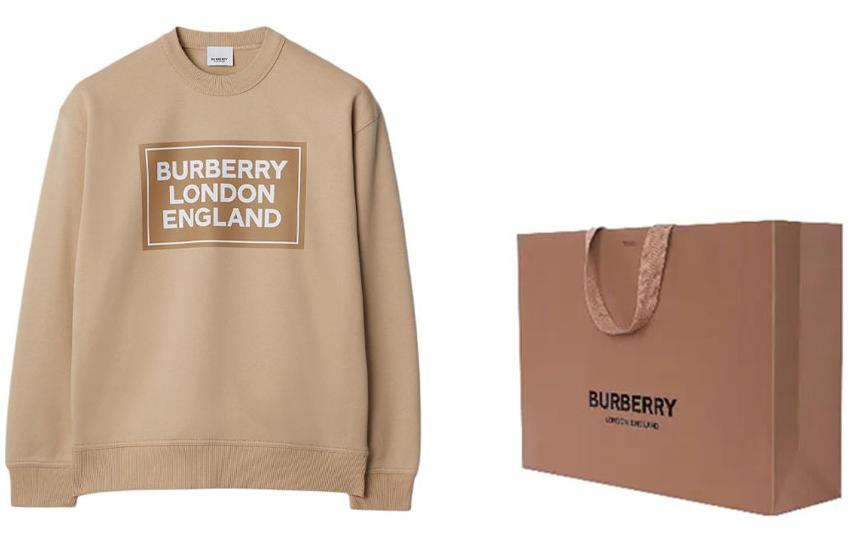 Shop (W) Burberry 徽標印花圓領運動衫 卡其色 80847621