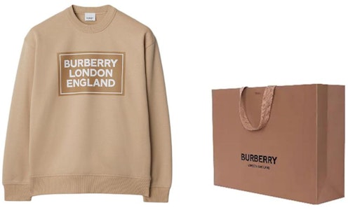 (W) Burberry 徽標印花圓領運動衫 卡其色 80847621 Shop (W) Burberry 徽標印花圓領運動衫 卡其色 80847621
