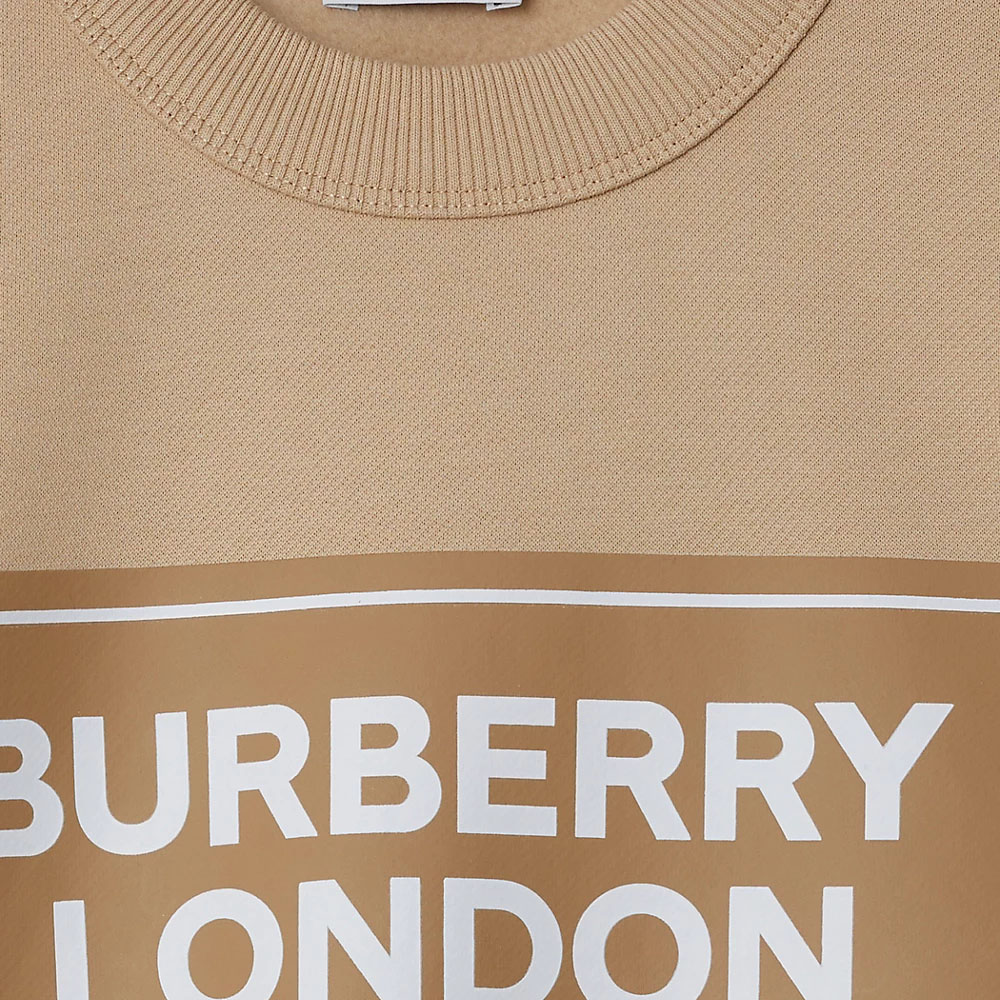 Details for (W) Burberry 徽標印花圓領運動衫 卡其色 80847621