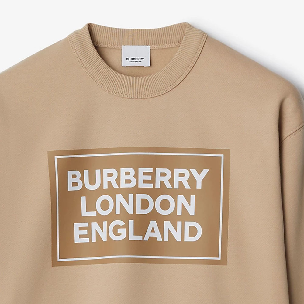 Cheap (W) Burberry 徽標印花圓領運動衫 卡其色 80847621