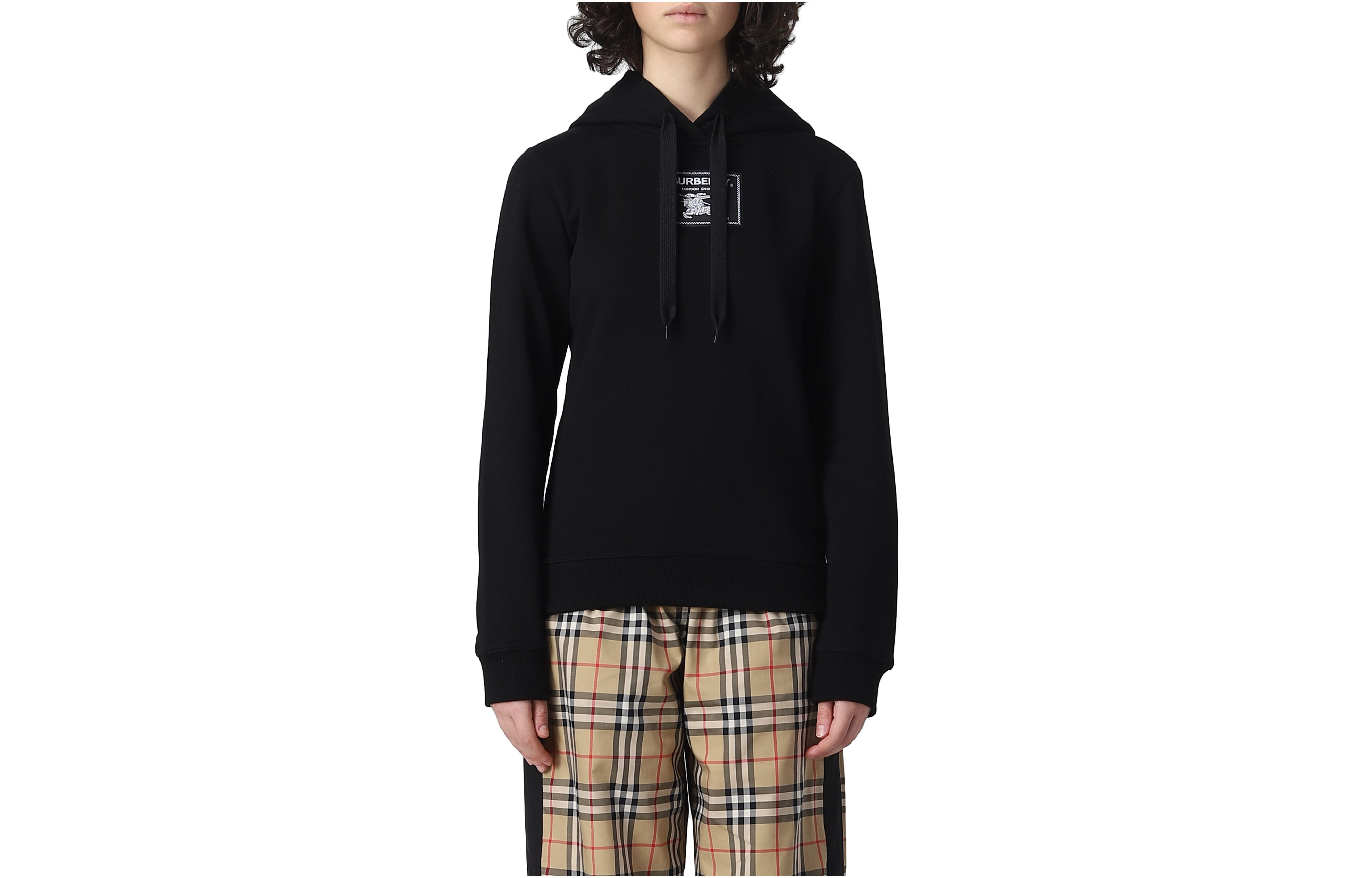 (Women) Burberry  Logo Print Drawstring Hoodie Black. 8063475 圖 2