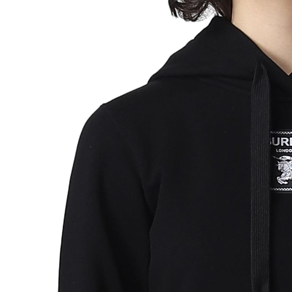 (Women) Burberry  Logo Print Drawstring Hoodie Black. 8063475 圖 5