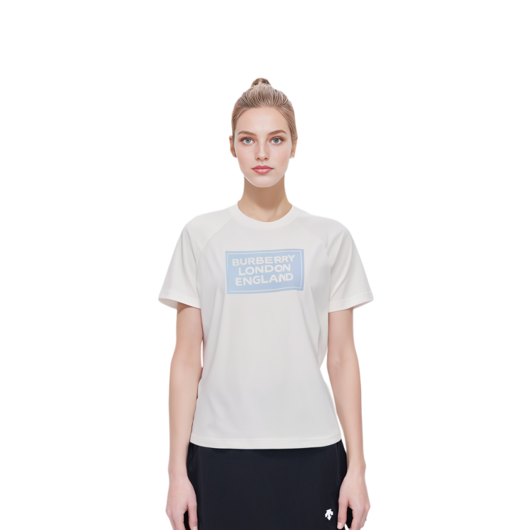 (Women) Burberry  Logo Print Raglan Sleeve White T-Shirt SS24 Short Sleeve. 80843491 圖 6