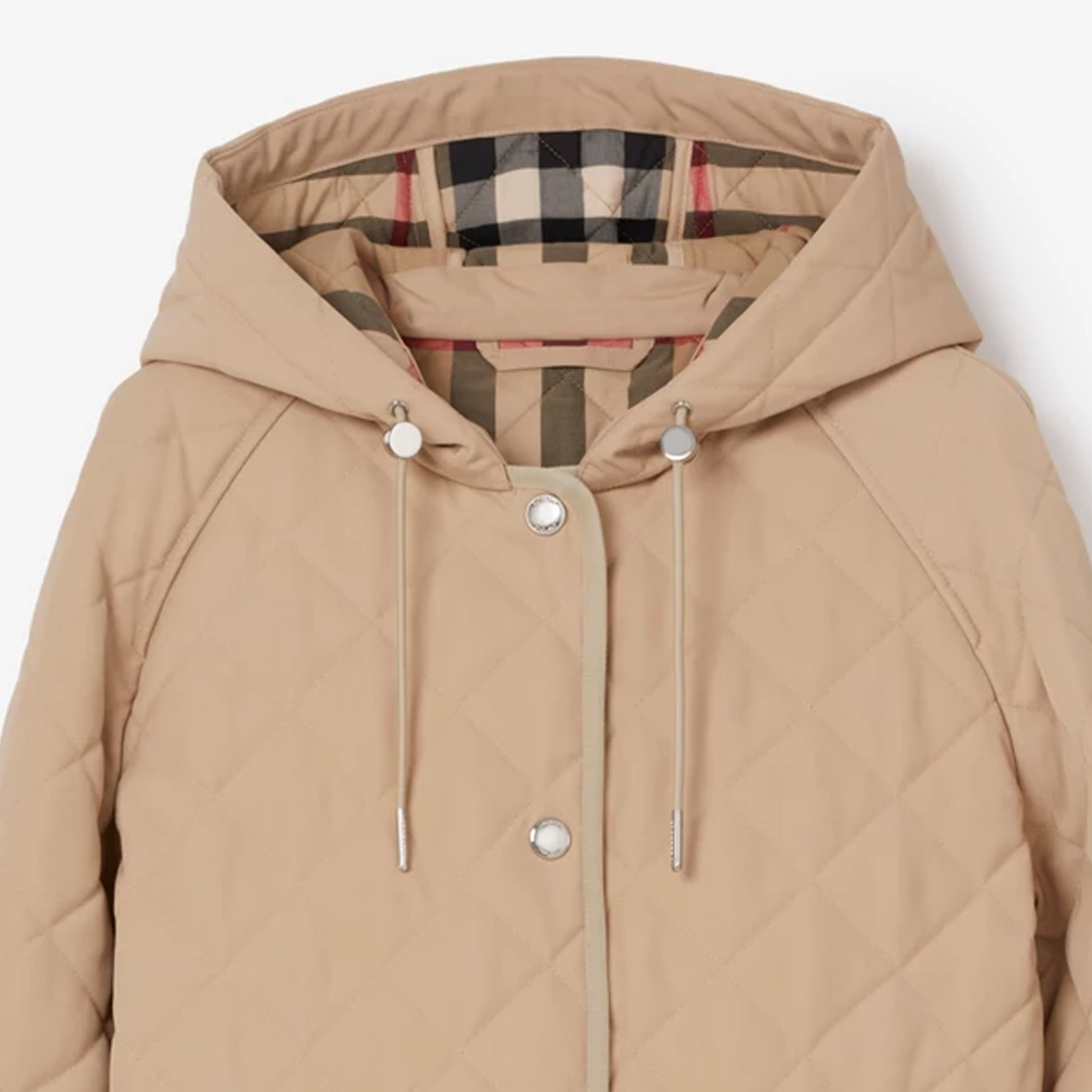 Details for (Women) Burberry  Logo Quilted Hooded Jacket Tan Color 80647781