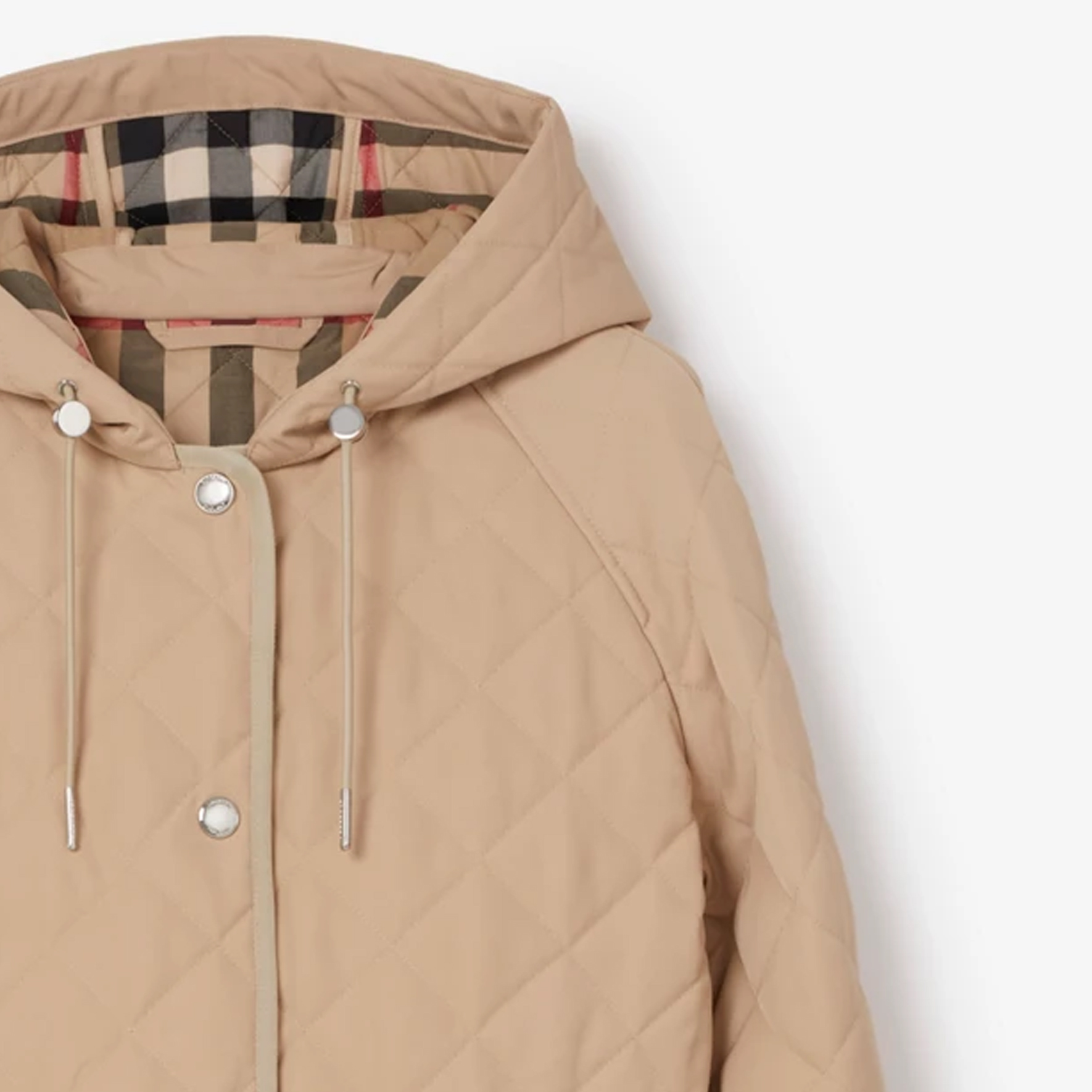 Sizing (Women) Burberry  Logo Quilted Hooded Jacket Tan Color 80647781