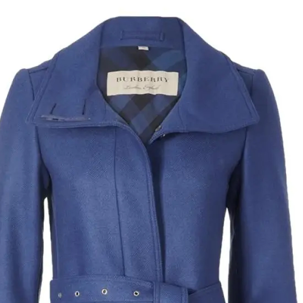 (Women) Burberry  Long Belted Solid Color Coat in Blue. 40200111 圖 7