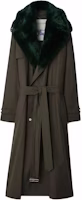 (Women) Burberry Long Double-Breasted Trench Coat Solid Color 80771531 (Women) Burberry Long Double-Breasted Trench Coat Solid Color 80771531