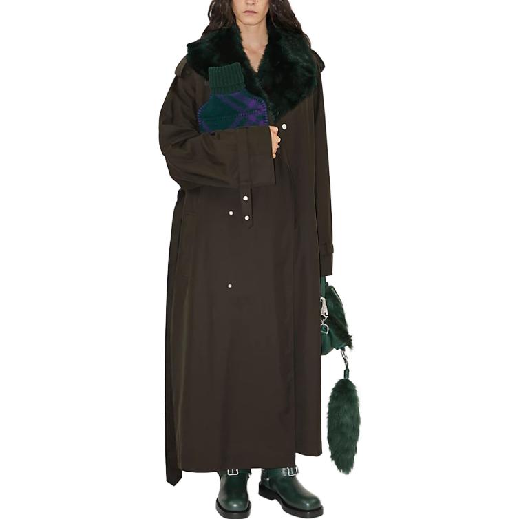 Shop (W) 博柏利 长款双排扣纯色风衣 80771531