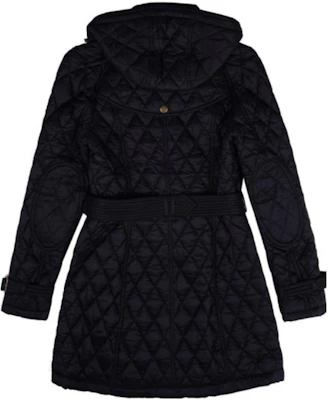 (W) 버버리 롱 후드 패딩 코트 솔리드 컬러 벨트 디자인. 80613431 1