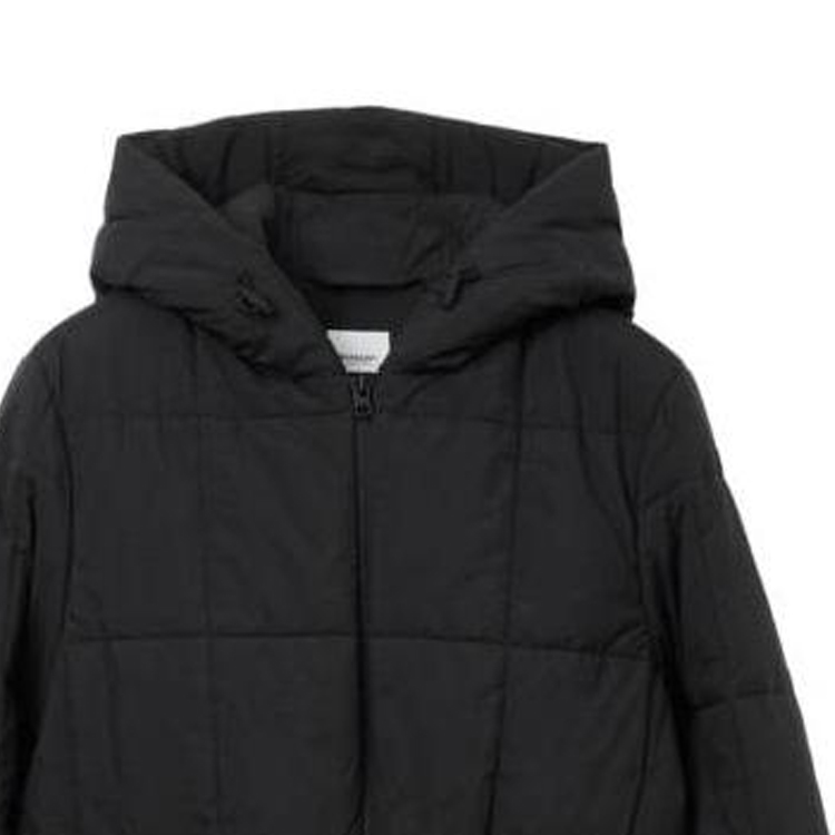 Lookbook (W) Chaqueta Larga con Capucha Ajustada de Algodón Burberry - Negra 80740891