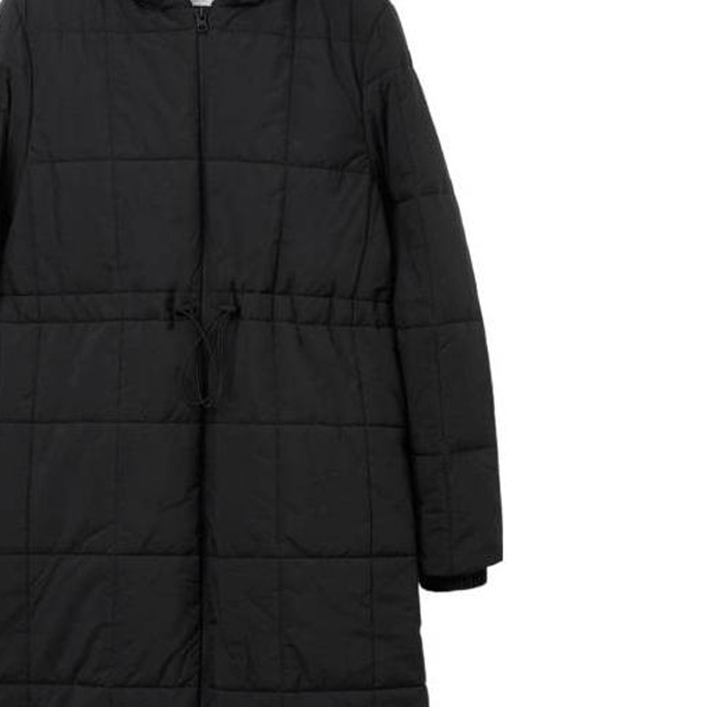 Sizing (W) Chaqueta Larga con Capucha Ajustada de Algodón Burberry - Negra 80740891