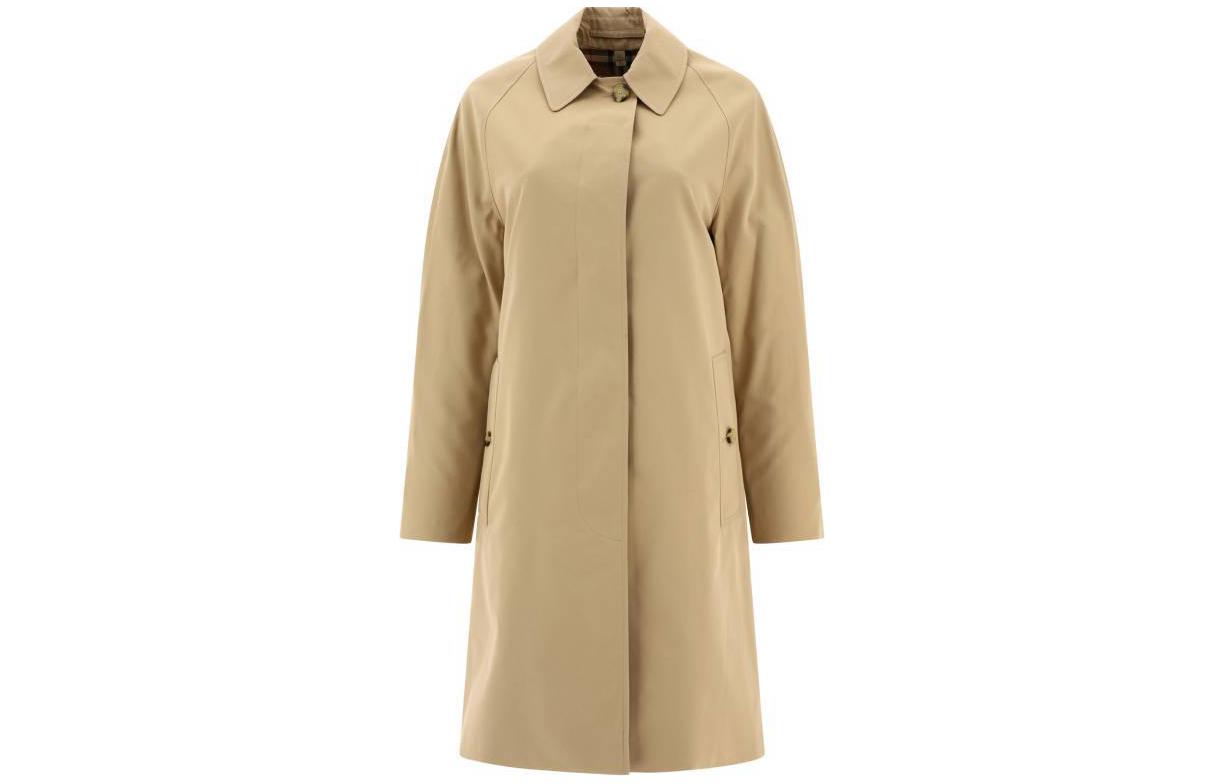 (Women) Burberry  Long Single-Breasted Trench Coat in Khaki. 80794001