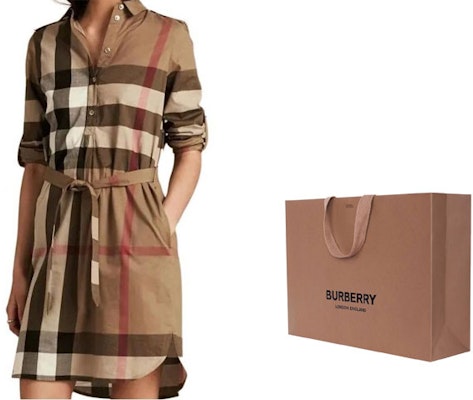 (W) Vestido Burberry manga larga con cinturón y botones marrón a cuadros. 80803741 Lookbook (W) Vestido Burberry manga larga con cinturón y botones marrón a cuadros. 80803741