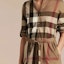 Purchase (W) Vestido Burberry manga larga con cinturón y botones marrón a cuadros. 80803741