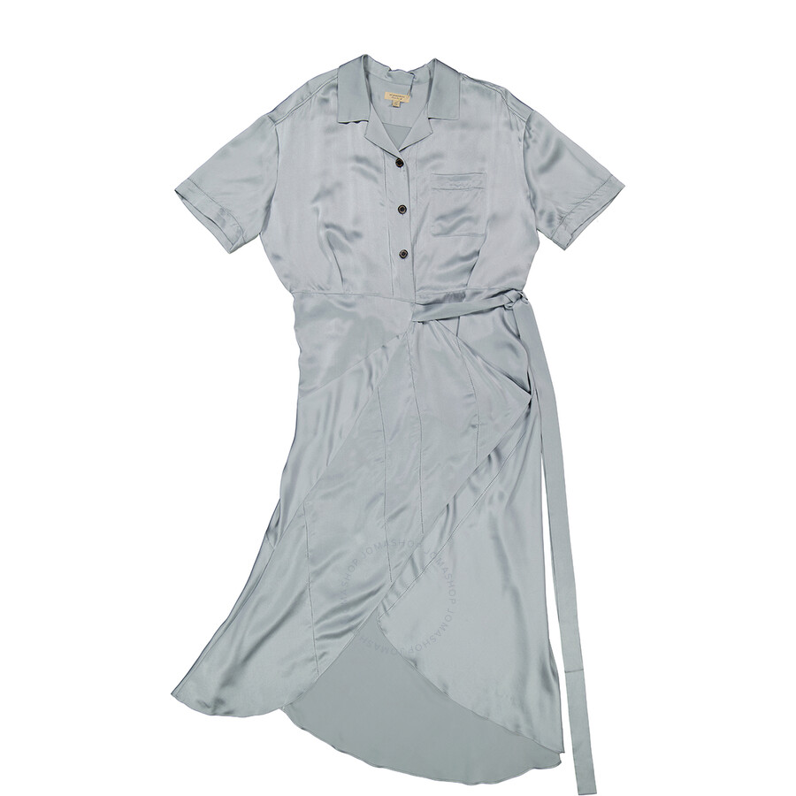 (Women) Burberry  Long Solid Color Short Sleeve Dress - Gray. 40535771