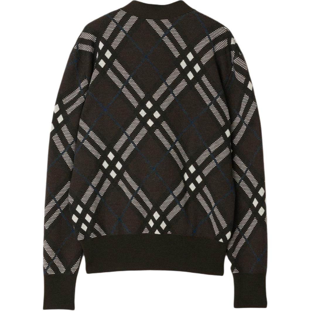 Lookbook (Women) Burberry  Loose-Fit Checkered Long Sleeve Knit Cardigan Brown 80934931