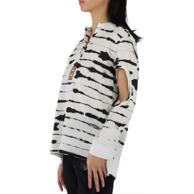 Purchase (W) Burberry Baju Polo Lengan Panjang Longgar Cetakan Watercolor - Putih 45645401