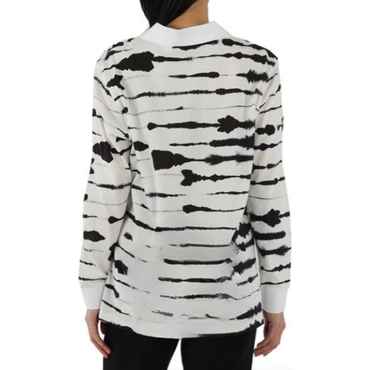 Details for (W) Burberry Baju Polo Lengan Panjang Longgar Cetakan Watercolor - Putih 45645401