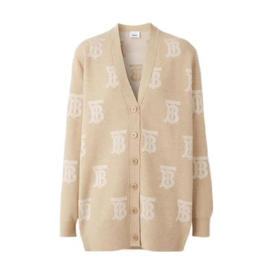 (Women) Burberry Loose Fit Logo Knit Cardigan Light Camel 80524071